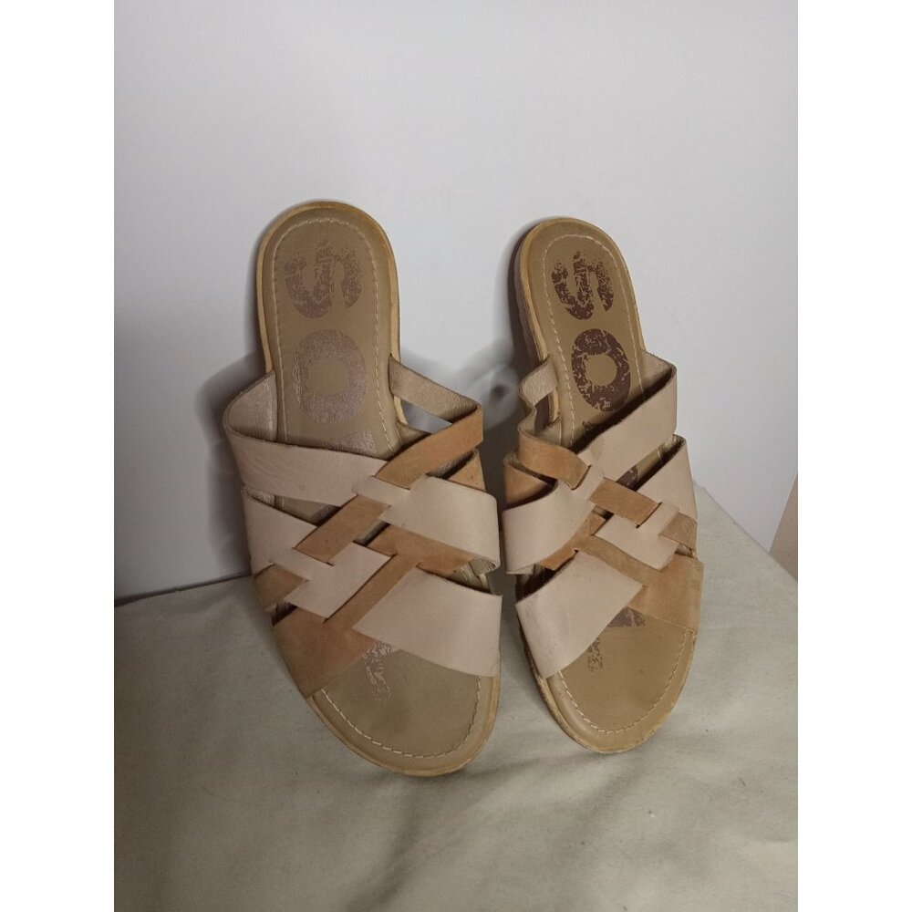 Sorel Two-Toned Woven Strappy Slip-On Sandals Size 8